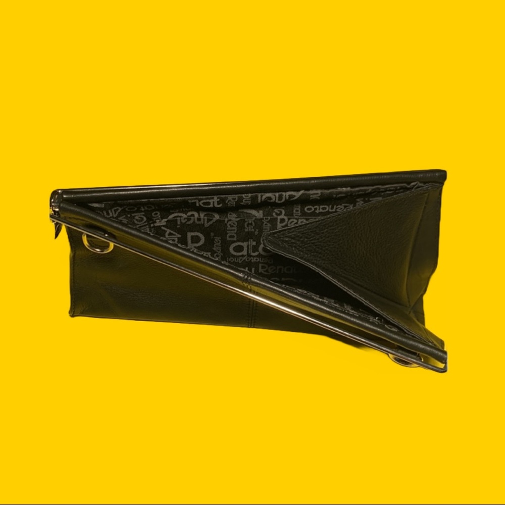🟠 Renato Angi 🟠 ‘Vanesia’ black lambskin leather cross body bag/clutch - Picture 2 of 9